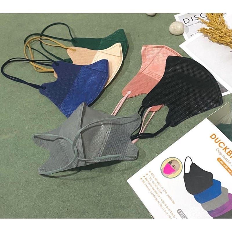 50PCS DUCKBILL MASKER HIJAB HEADLOOP 3PLY WARNA WARNI NUDE DUSTY PINK PEACH JINGGA SALEM NAVY BLUE