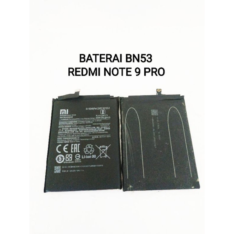 BATERAI XIAOMI REDMI NOTE 9 PRO BN53 ORI