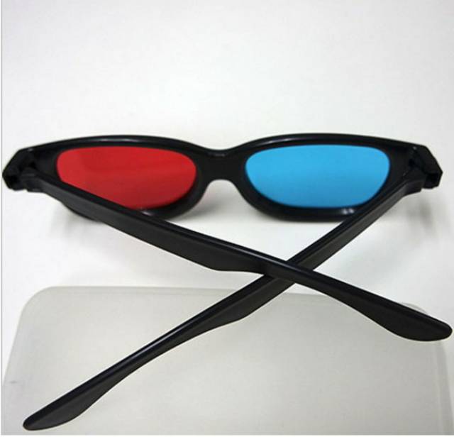 3D Glasses Plastic Frame Kacamata 3D - H3 Merah Biru Film 4D Movie HD