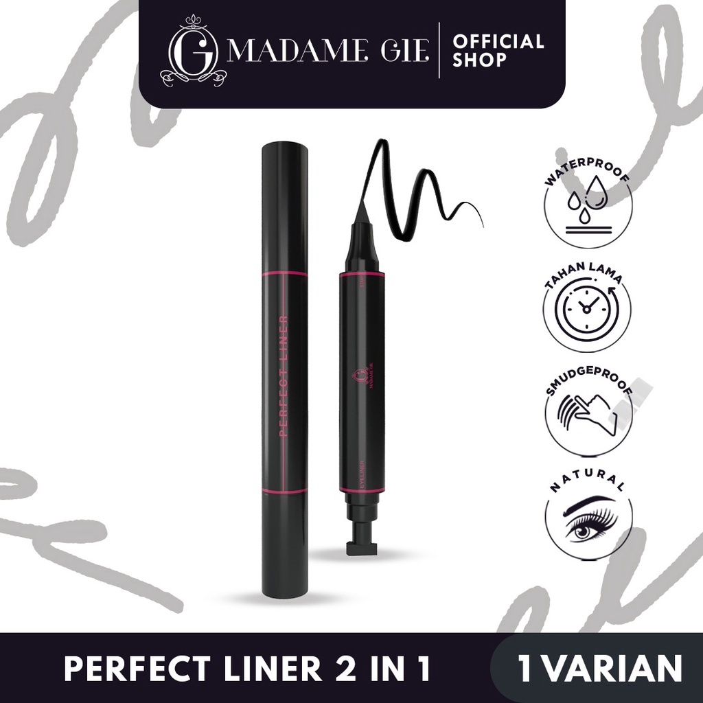 Madame Gie Perfect Liner 2 in 1 - Eyeliner Black Two In One BPOM