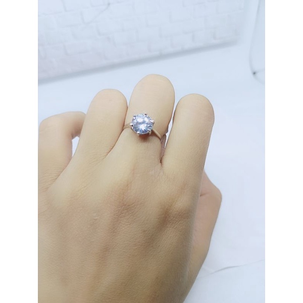 CINCIN SOLITAIRE (DESY) MP /CINCIN PERAK ASLI SILVER 925 LAPIS EMAS/ CINCIN FASHION WANITA TERBARU