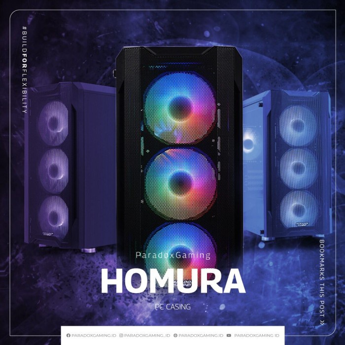 Casing PC / Casing Komputer Gaming Paradox Homura include 3Fan ARGB