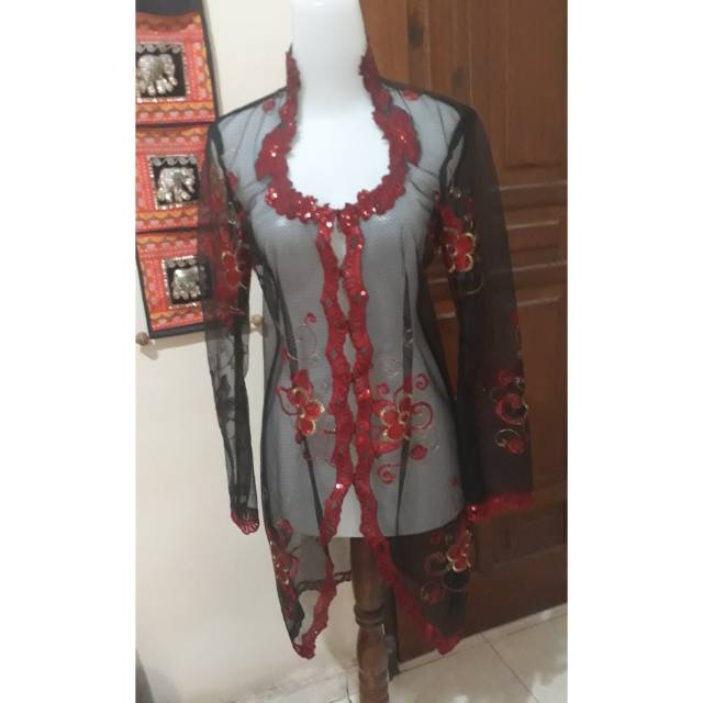kebaya bordir tempel merah