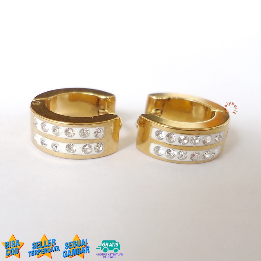 Lovelybutik Anting Wanita Titanium  Anti Karat Anting Clip Jepit Aksesoris Perhiasan Fashion Asli Titianium S4nti