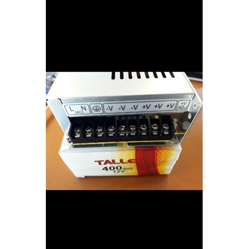 power supply dc 12vol 33amper merek TALLED input ac 180-264vol adaptor dc