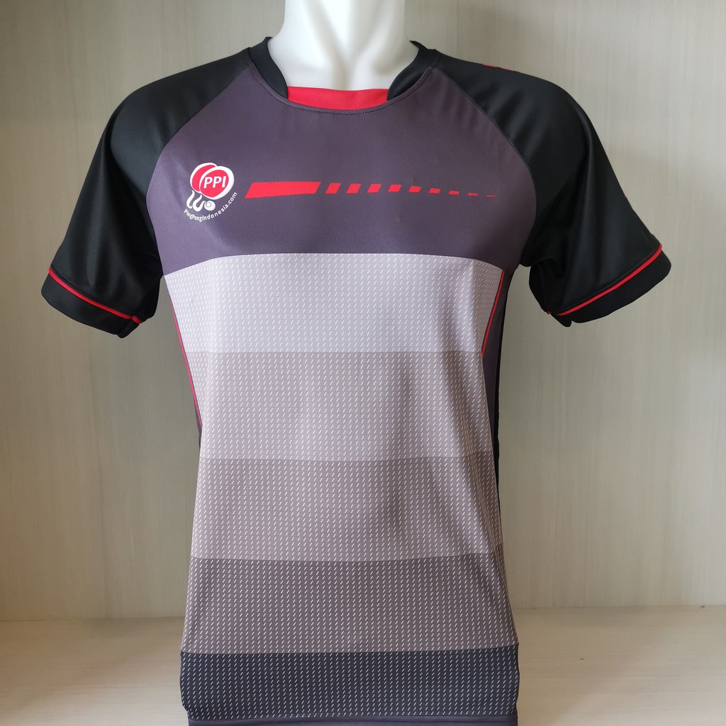 PPI Layer Grey Shirt - Baju Kaos Pingpong Tenis Meja Shirt
