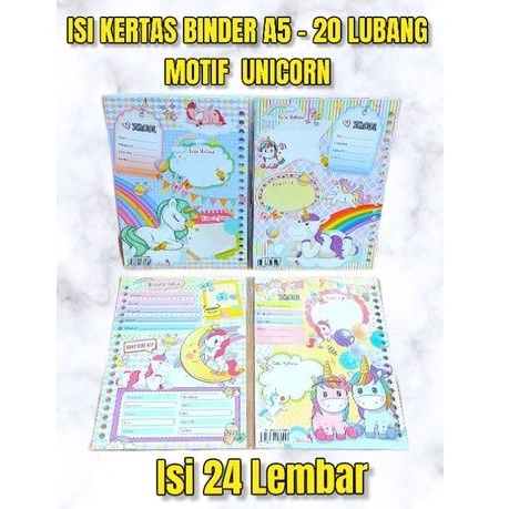 

Isi refill Kertas File Binder 50 Lembar Garis Berwarna