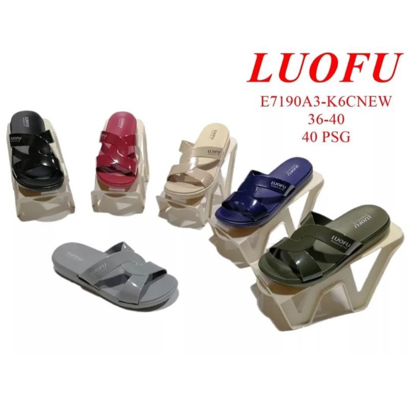 sendal,karet,wanita,loufu,E7190A3-E01STL,Sandal jelly perempuan terbaru luofu nyaman