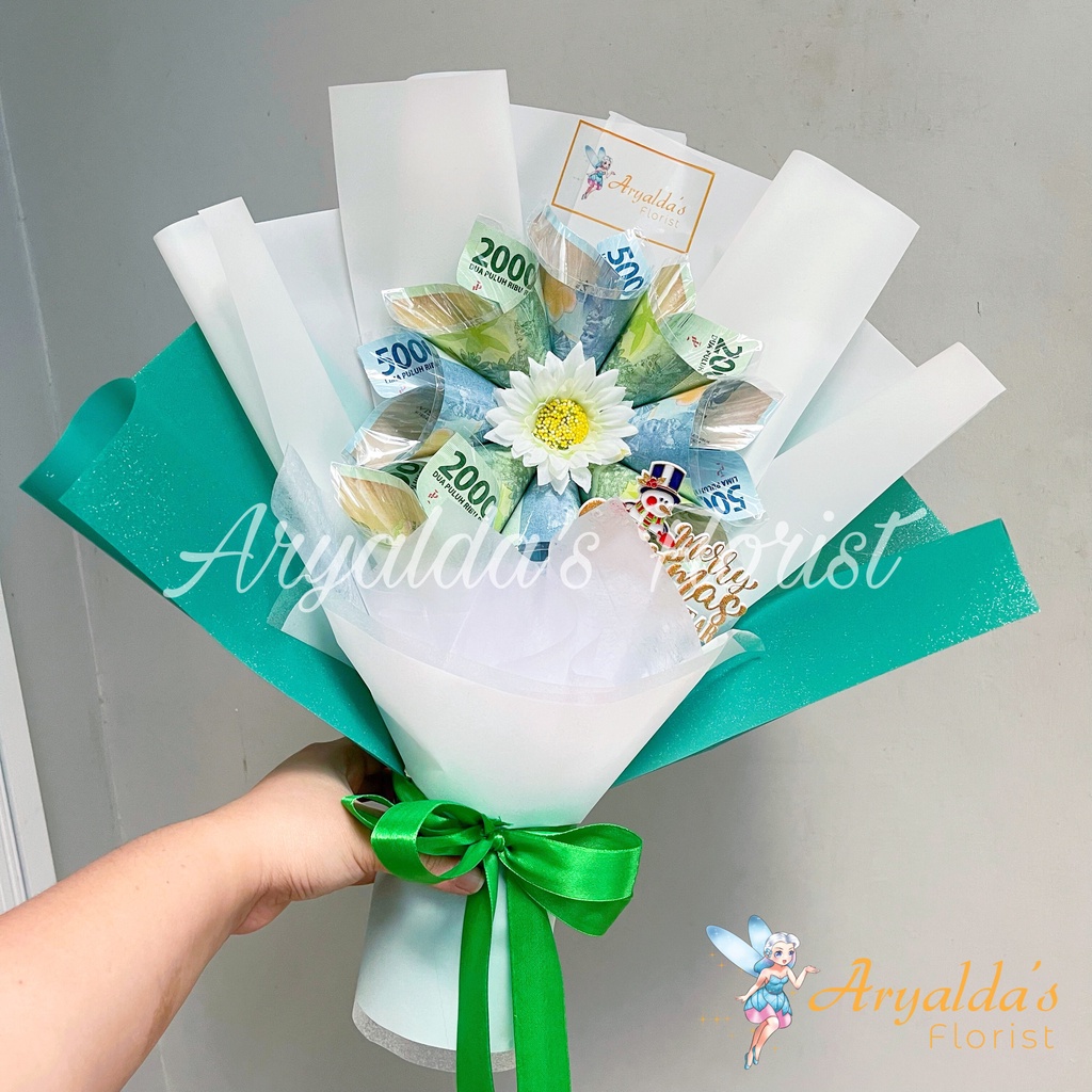 PREMIUM Mini Money Bouquet By Aryalda's Florist | Bouquet Uang Asli 2rb, 5rb, 10rb, 20rb, 50rb, 75rb