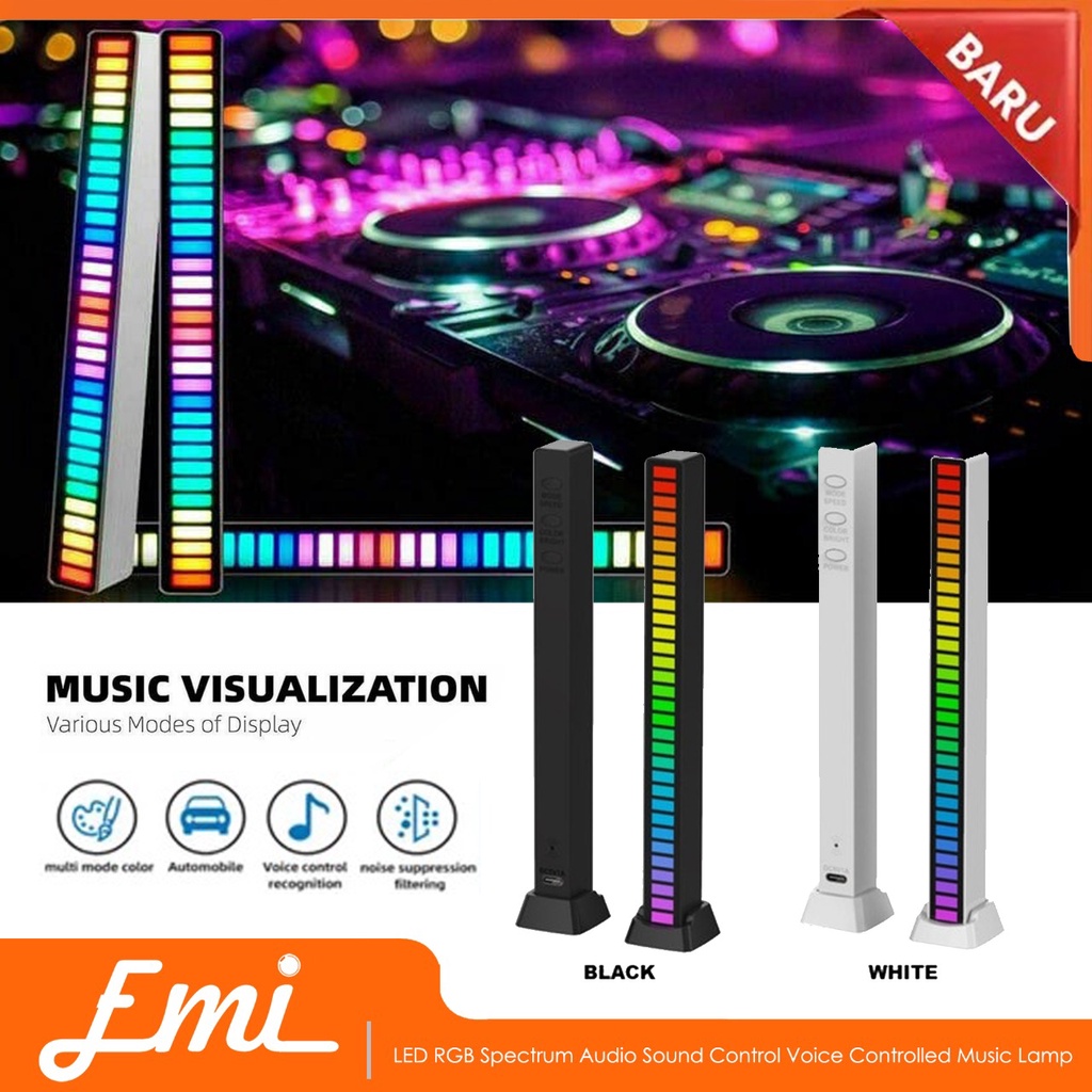 LED RGB Spectrum Lampu Audio Sound Control Voice Controlled Music Lamp