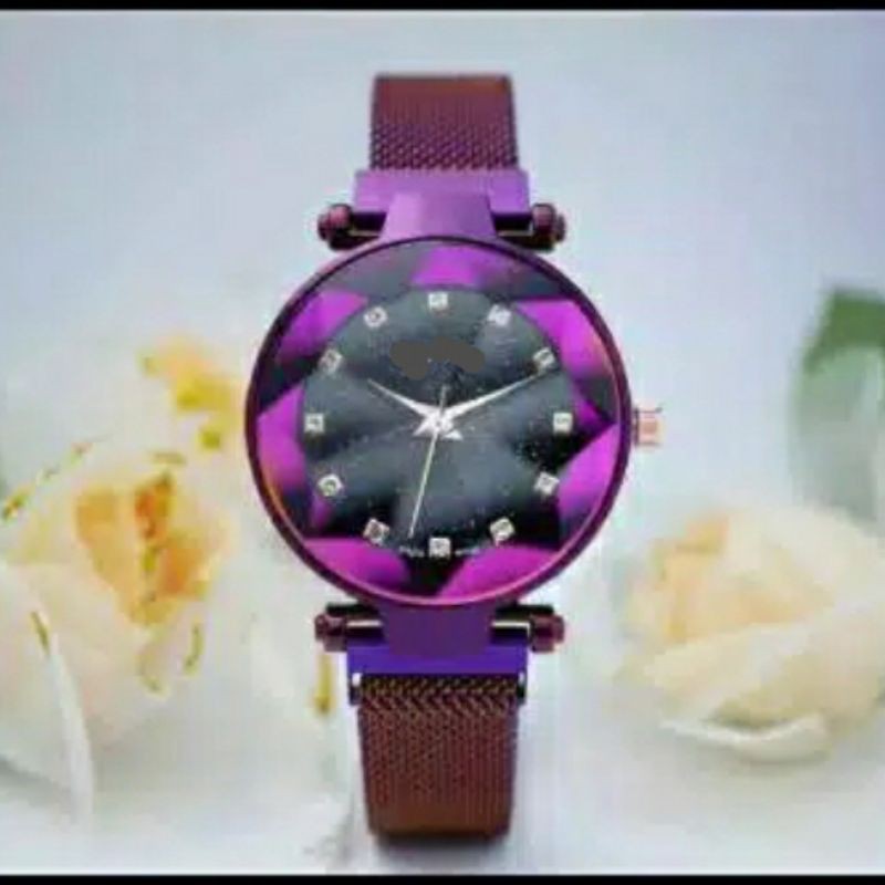 Jam tangan magnet analog kristal pasir