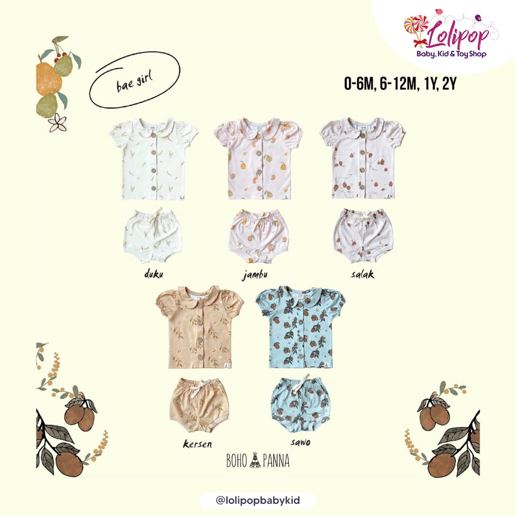 BOHOPANNA - BAE GIRL MOTIF- Setelan Anak