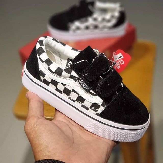 sepatu vans7 motif catur tanpa tali anak sneakers