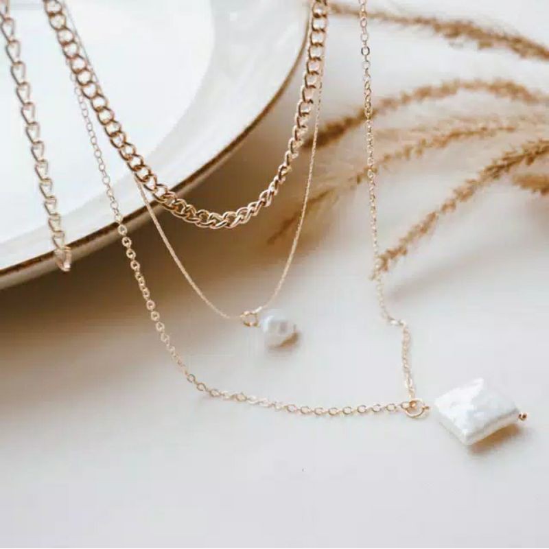 kalung layer panjang wanita hijab