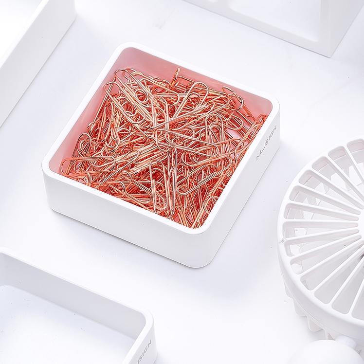 

Best 9RC Deli Office Combination Penjepit kertas / Paper Clip Binder Clip and Push Pin Rose Gold 785