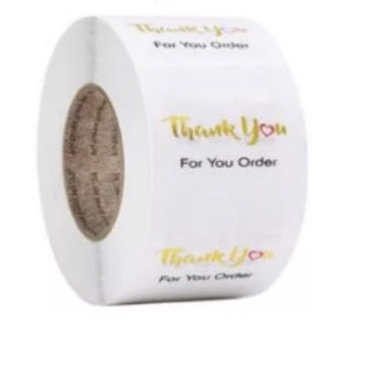 50-500 pcs Stiker Label Thank You Motif Transparan Sticker Segel Kemasan
