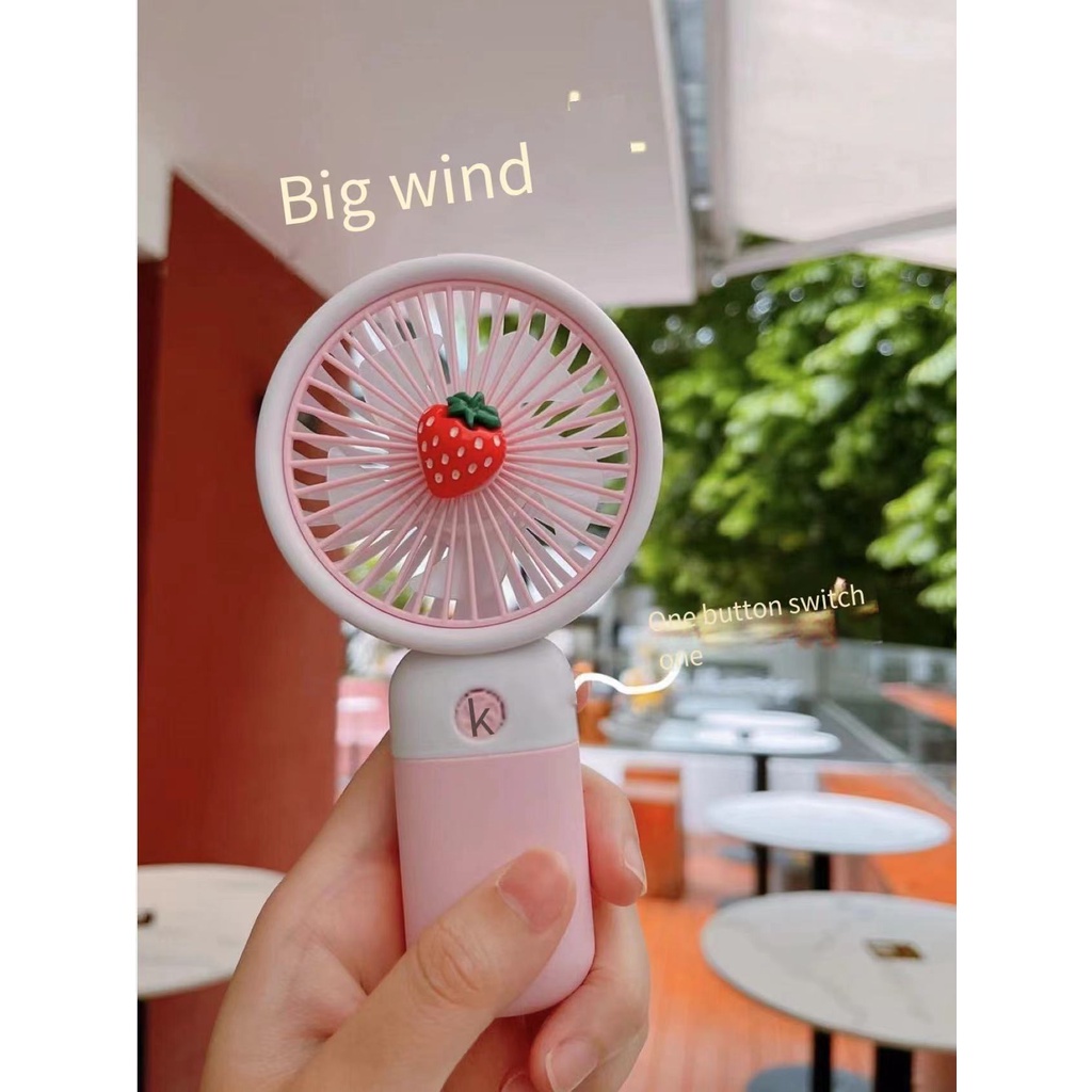 [COD] Kipas Angin Genggam Mini Portable Bentuk Buah Bahan Silikon Warna Permen Untuk Outdoor Mini Fan