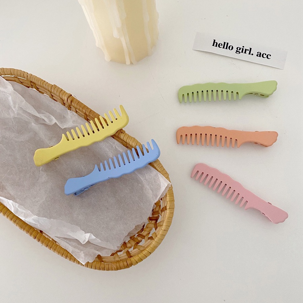 【COD Tangding】5 Colors Girl Heart Comb Hairpin Cute Candy Bangs Clip Duck Beak Clip Hair Ornament