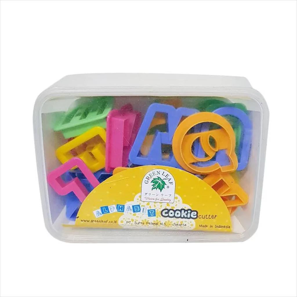 Cetakan Kue Huruf Plastik/Cookie Cutter Alphabet 5246 Green Leaf