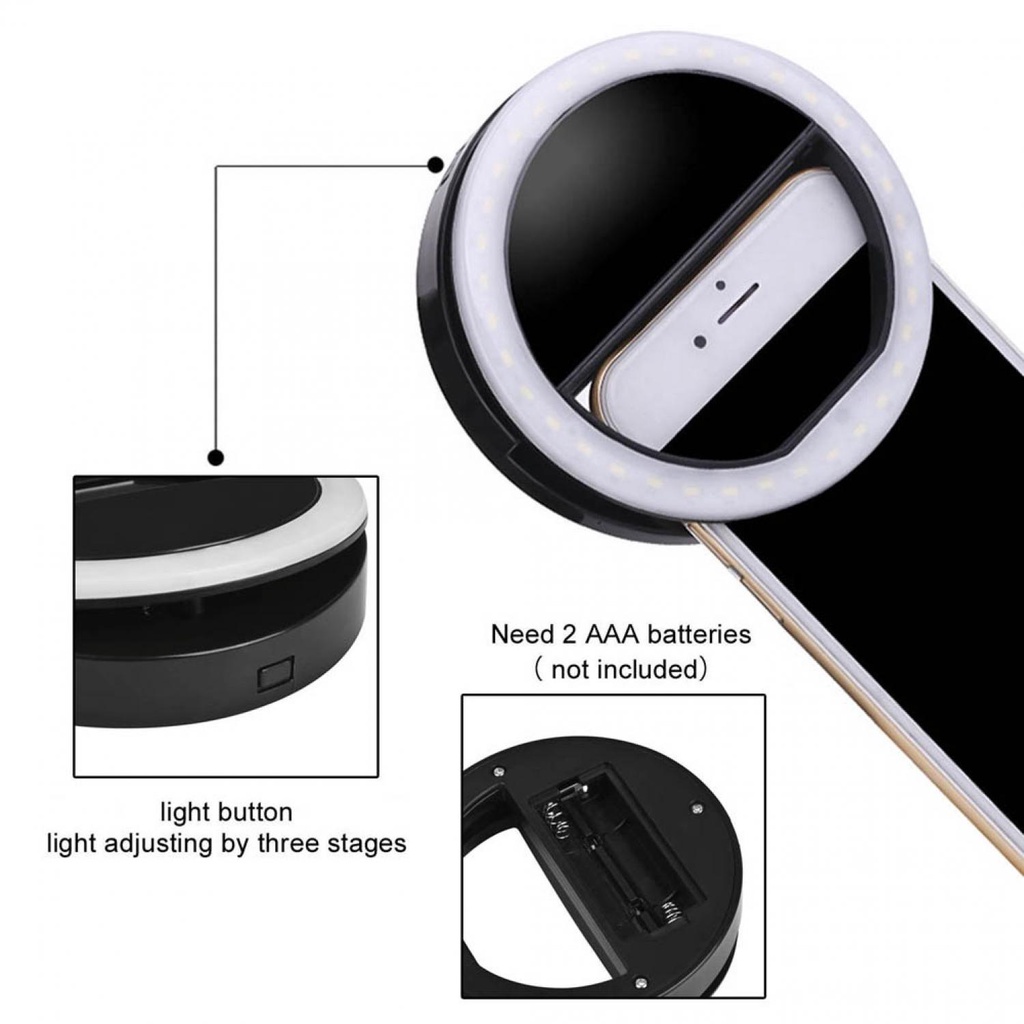 GROSIR_IJ -Selfie Spotlight LED Flash Lamp Phone Ring