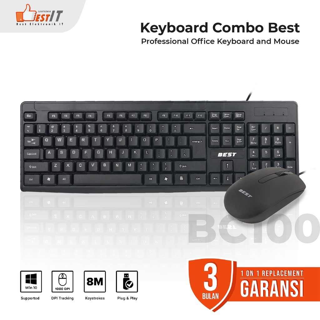 Keyboard Paket Combo BEST Original 3 in 1