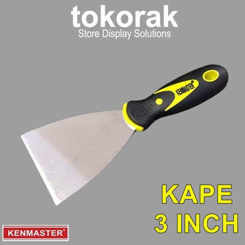 KAPE 3 INCH STAINLESS GAGANG KARET KENMASTER - SCRAPER PUTTY KNIFE