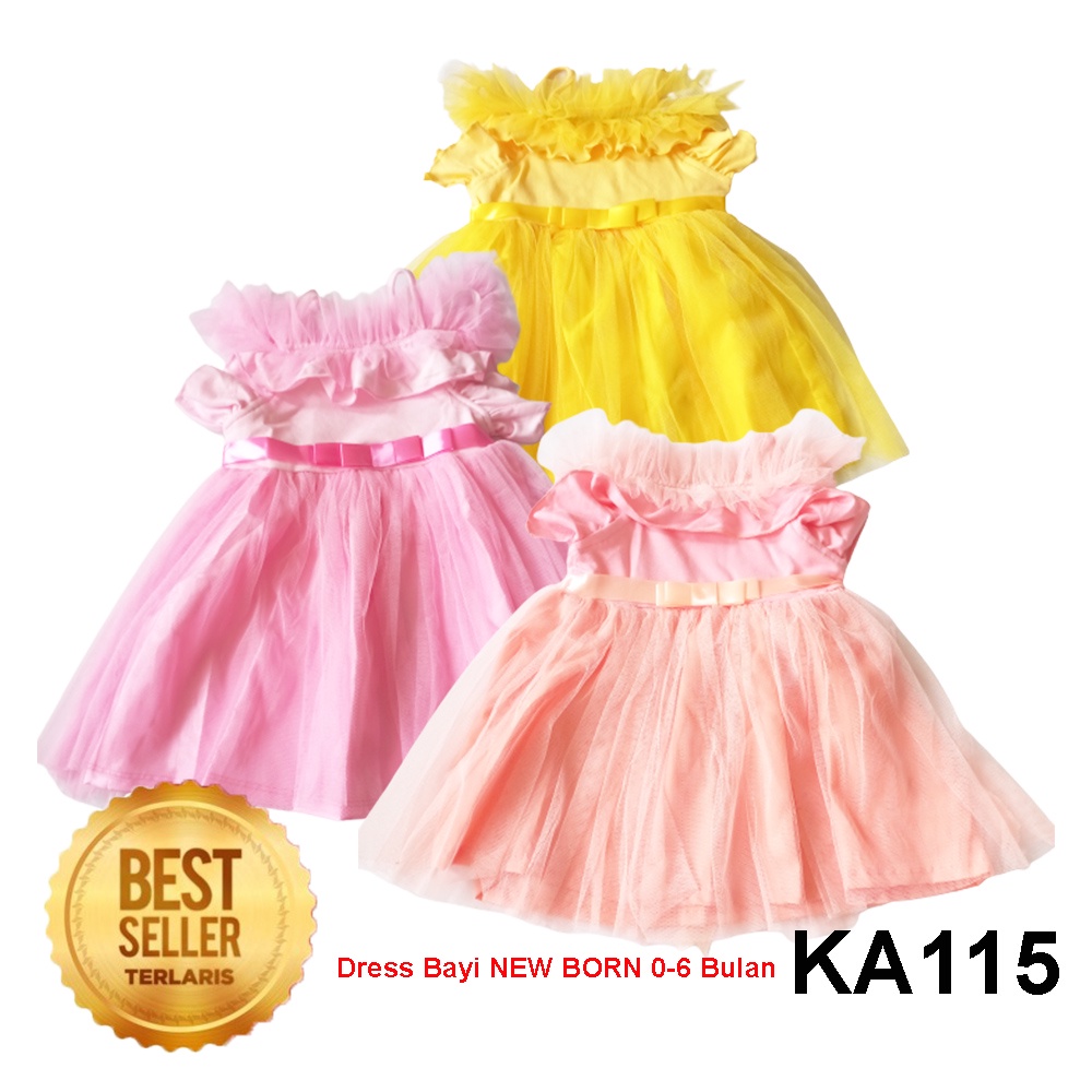 Gaun Dress Sabrina Baju Bayi 0 6 bulan Ulang Tahun Perempuan Korea New Born KA115