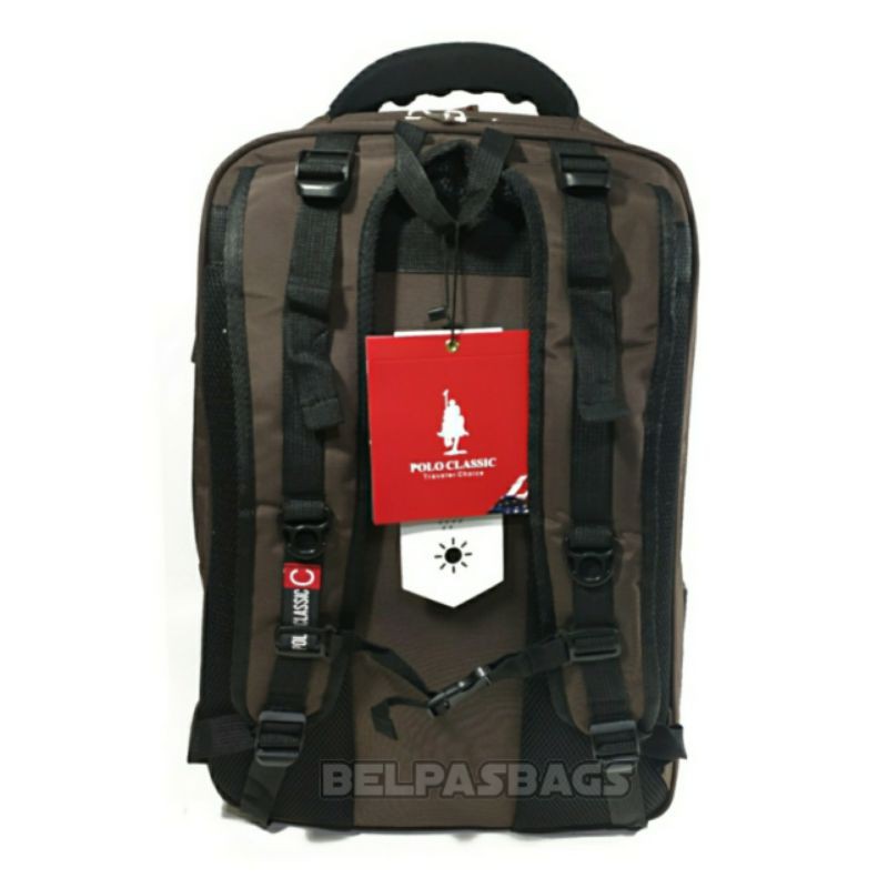 Tas ransel  laptop backpack tas travel polo classic exspanding USB super jumbo 20 &quot; inchi  9065