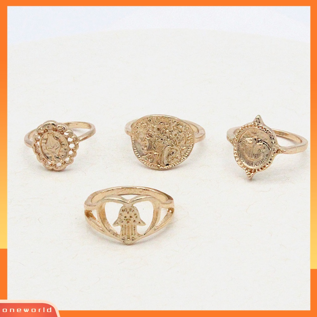 15 Pcs / Set Cincin Jari Bahan Alloy Aksen Kristal Imitasi Bentuk Hati Artistik Untuk Pemakaian Sehari-Hari