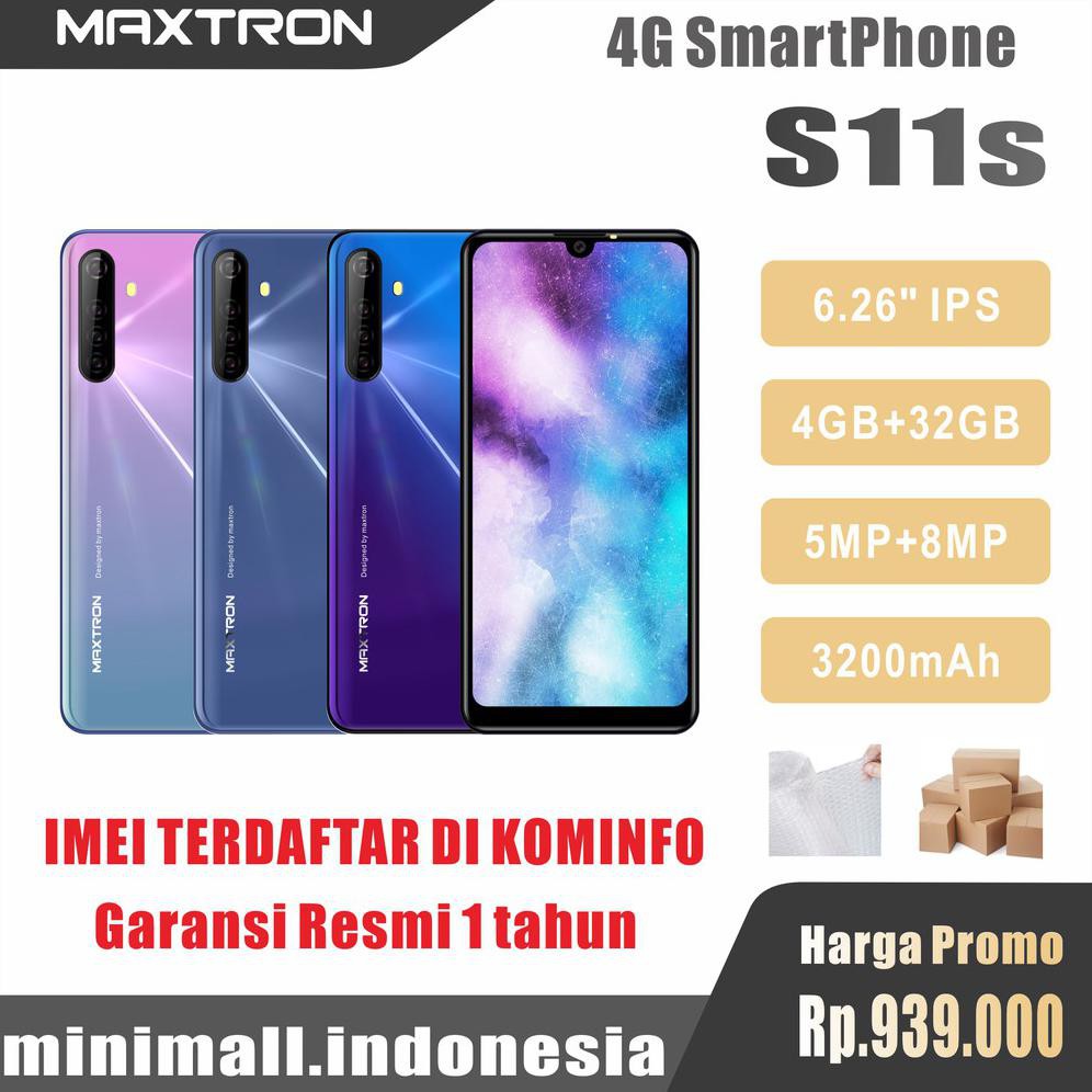 ✨ BISA COD✨ HP MAXTRON S11s 4G -- HP ANDROID 6,26" RAM 4GB ROM 32GB - SMARTPHONE WATERDROP - HP