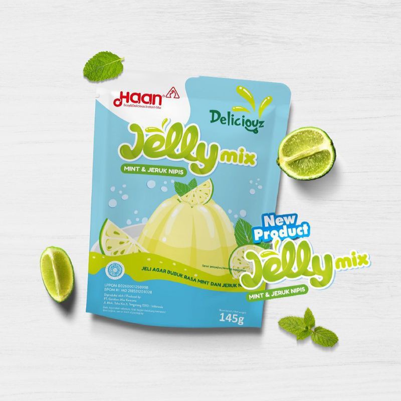 Haan Jelly Mix Rasa Mint &amp; Jeruk Nipis Pouch 145 Gram