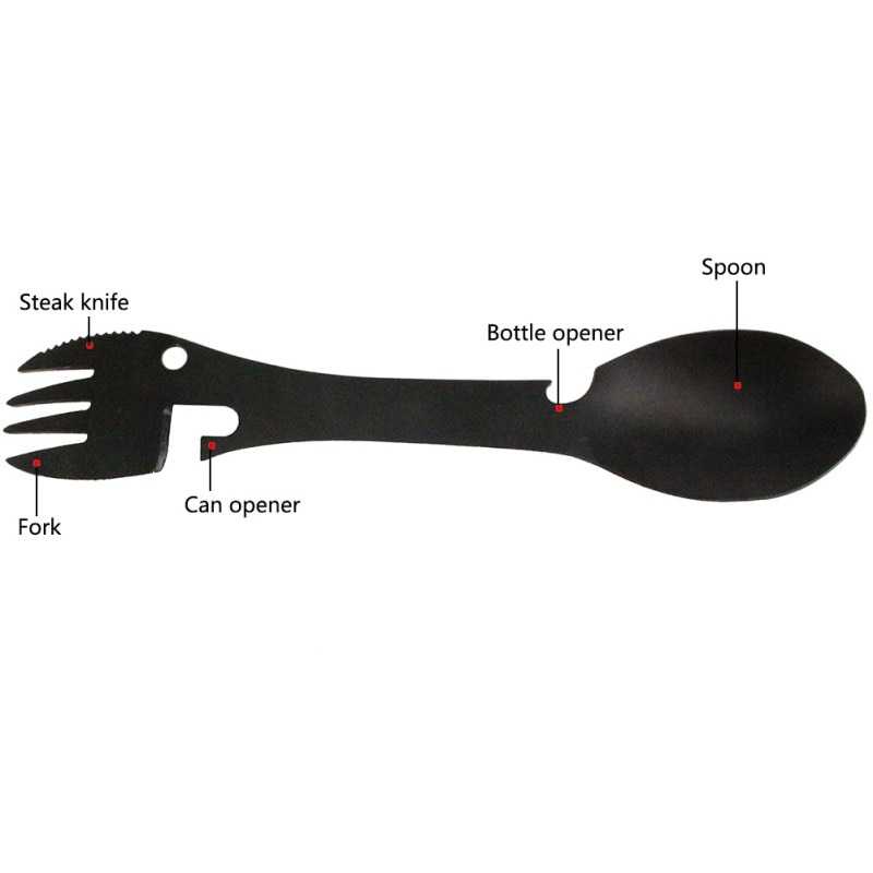 YYEDC Sendok Garpu Pisau Multifungsi Outdoor Camping EDC Tools LX708