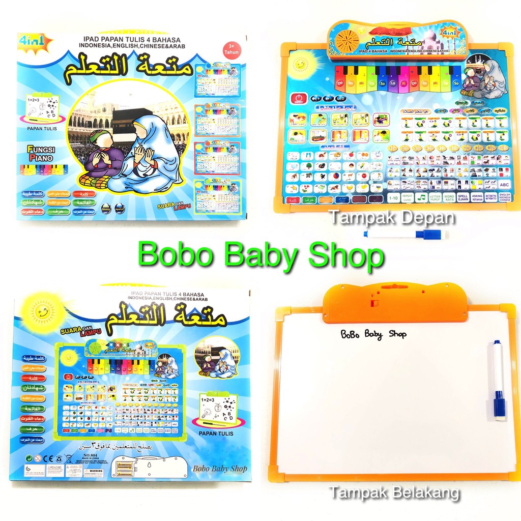 Ipad Papan Tulis Anak 4 Bahasa Mainan  Anak Playpad Arab 