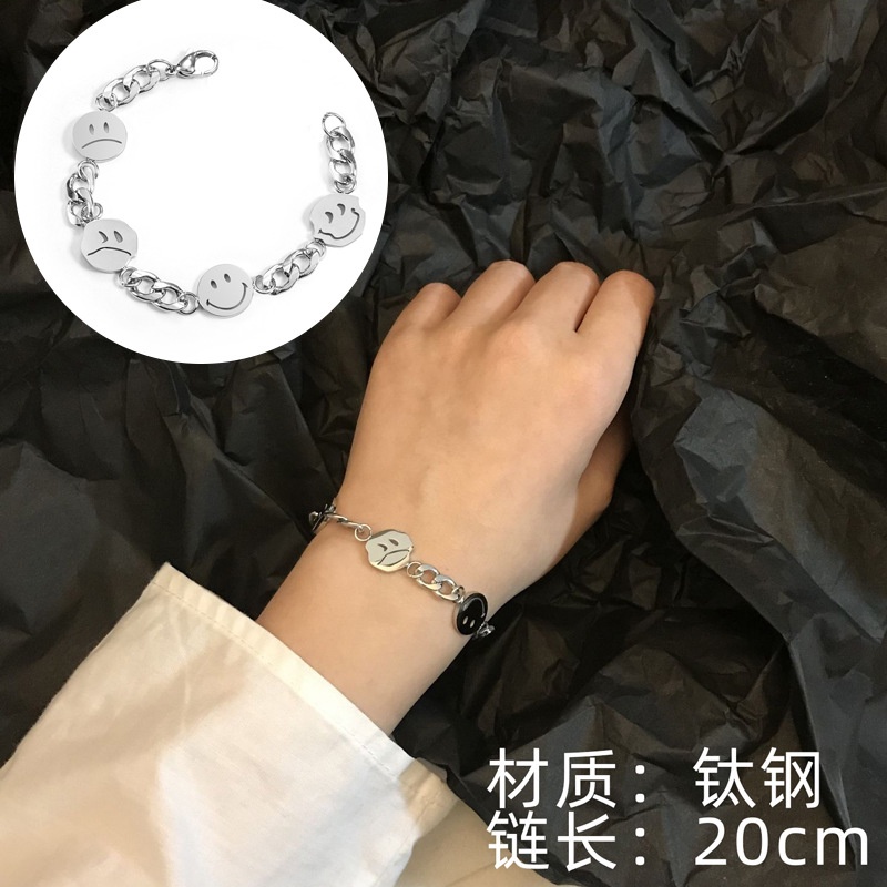 Jepang dan Korea gaya Harajuku style gelang in double lapisan titanium steel gelang pria dan wanita