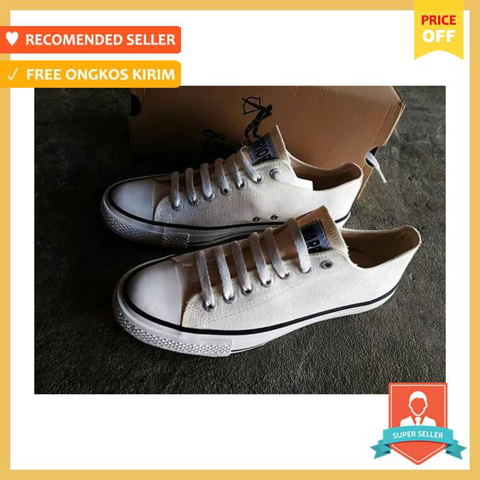 Sepatu Warrior Sparta Putih Lc / Sepatu Warrior White Low / Warrior - Sepatu Pria - Sneakers Pria