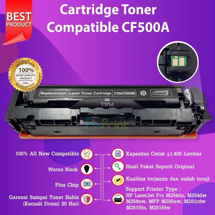 Cartridge Toner 202A Compatible HP CF500A CF501A CF502A CF503A Black Cyan Magenta Yellow M281 M254dn