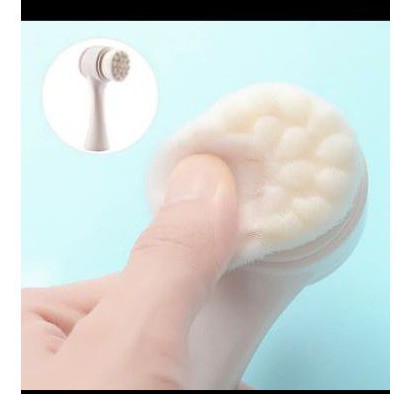 facial brush 2 sisi sikat pembersih wajah silikon