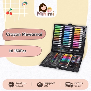   Crayon Mewarnai Anak Oil Pastel 5 in 1 Isi 150pcs Oil Pastel Crayon 150 Macam Warna Set Koper 150 in 1 Cocok Untuk Kado MINIMI