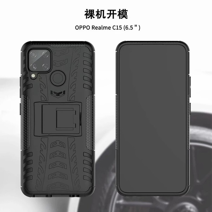 REALME C15 / REALME C12 RUGGED ARMOR DEFENDER CASE WITH KICK STAND