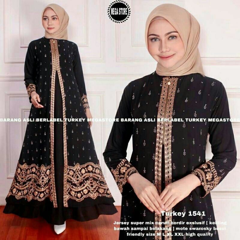 Baju Muslim Wanita Gamis Bordir Dres Bordir Abaya Arab Abaya Dubai Turkey Jumbo Turkey Terbaru