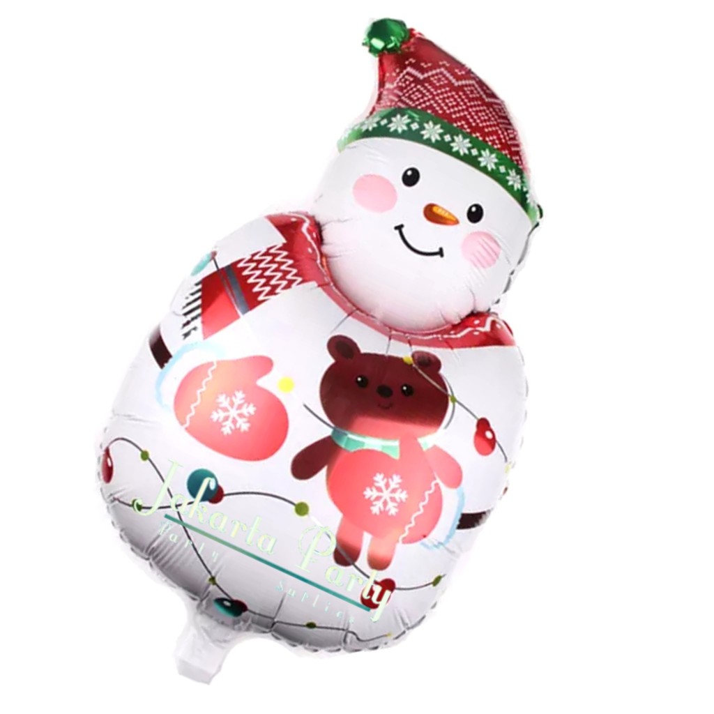 Balon Foil Natal / Balon Merry Christmas / Balon Foil Snowman #2