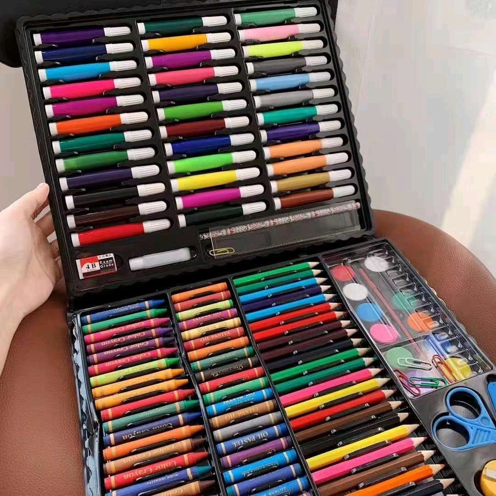 1SET 150 PCS PENSIL WARNA  SET CRAYON COLOURING SET 150PCS ART