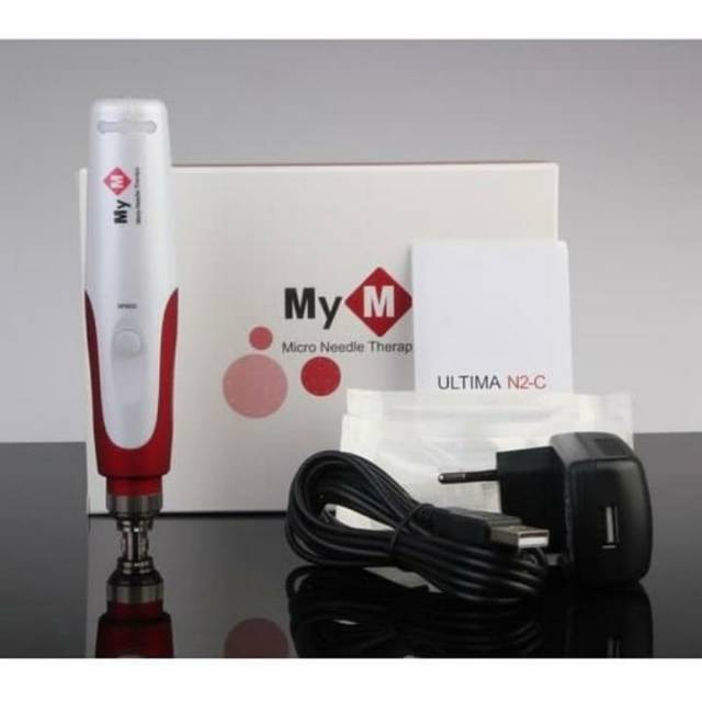 Dermapen Electric Red Dermaroller Mym Microneedle Sulam Bedak Derma Pen Bopeng BB Glow Alat Bbglow