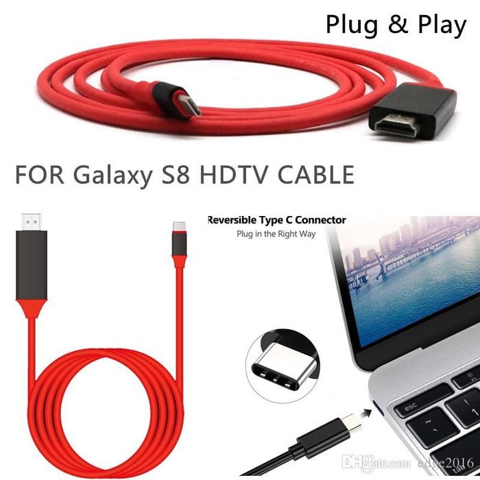 USB TYPE-C TO HDMI CABLE FOR GALAXY S8 S9 MATE 10 Macbook 2017 2M