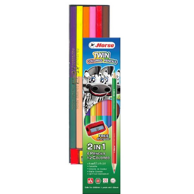 

Twin pencil warna isi 6 12 colors