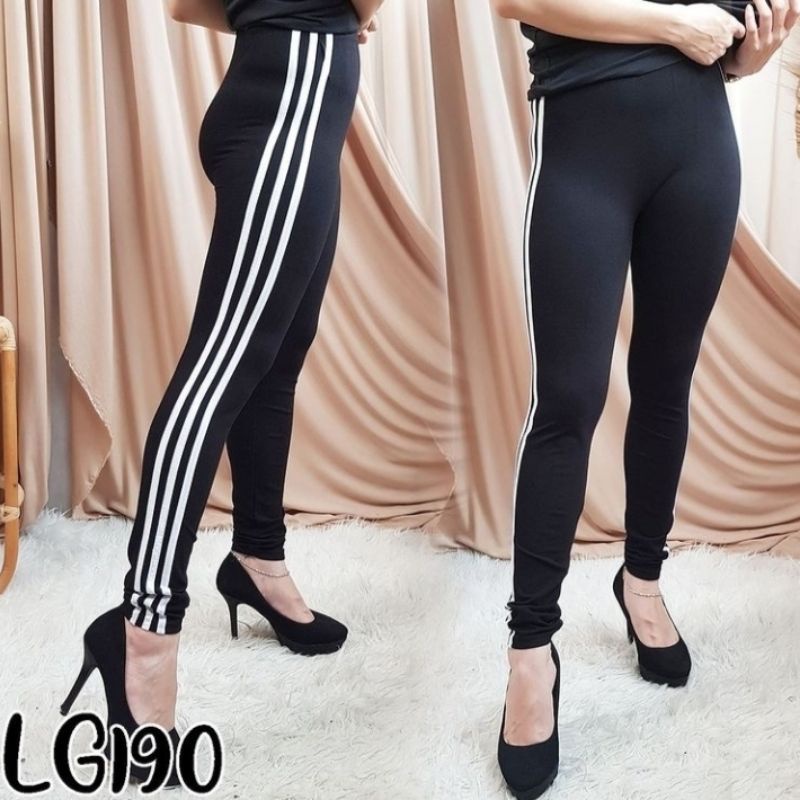 Legging Highwaist List Putih Premium Tebal,Melar Fit S-XXL Jumbo