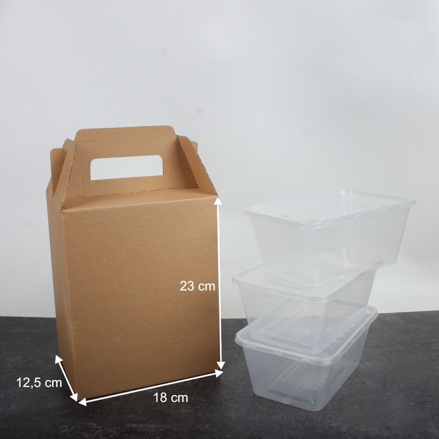 

(10 Pcs) Box Jinjing Kotak Thinwall 1000 ml Isi 3 Kardus Kemasan Hampers Packaging Dus Coklat Polos