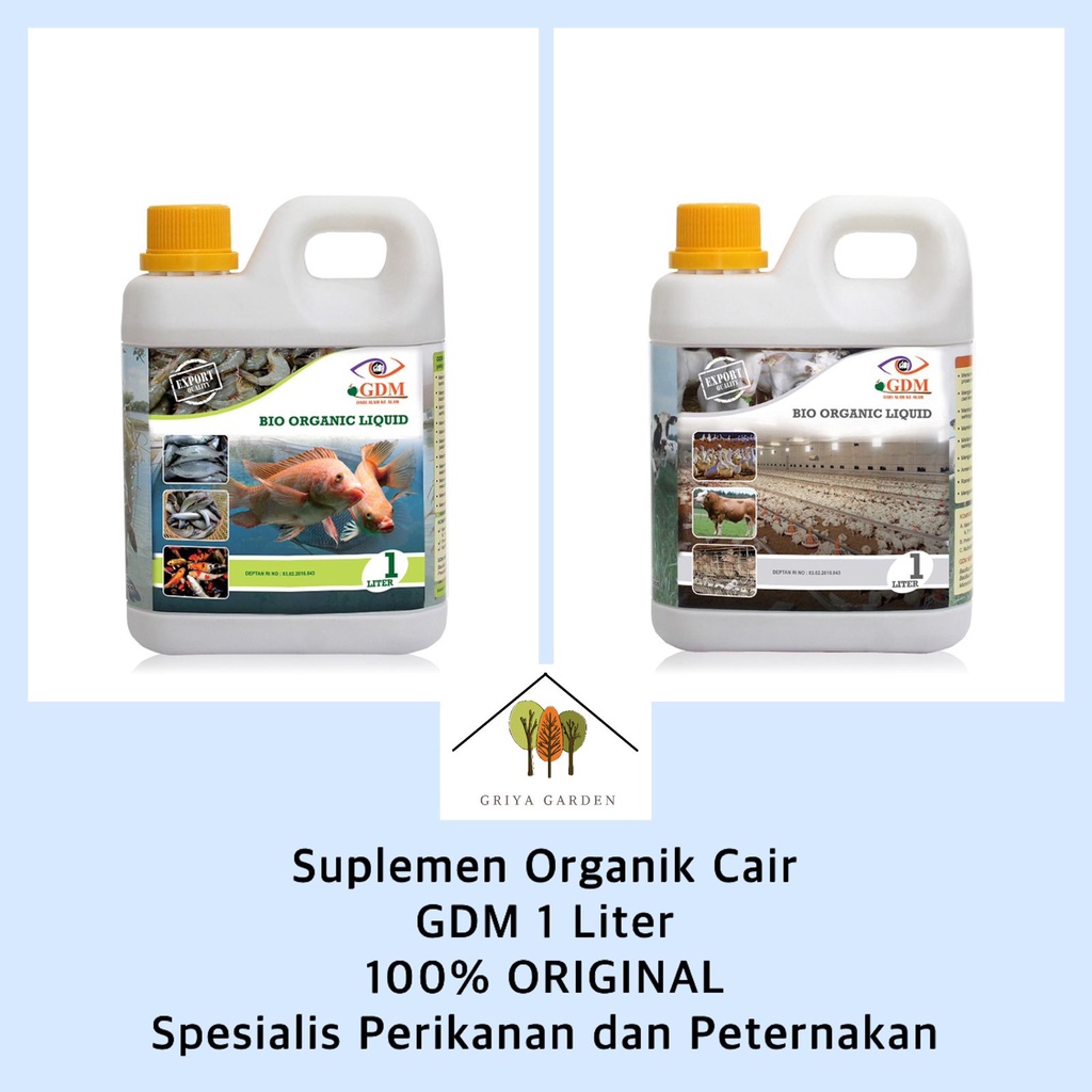 Suplemen Organik Cair GDM Nutrisi Perikanan dan Peternakan 1 Liter Original