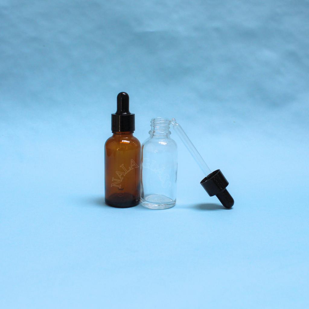 BOTOL PIPET 30ML KACA TEBAL /BOTOL SERUM 30ML RING HITAM SMOOTH