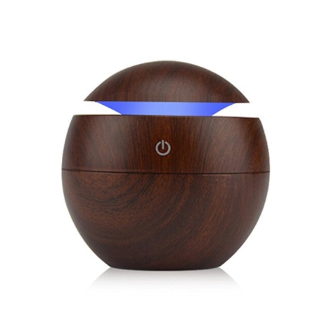 AROMA TERAPI HUMIDIFIER BULAT UDARA PURIFIER AIR DIFFUSER PORTABLE PELEMBAB DAN PENJERNIH UDARA-COKLAT